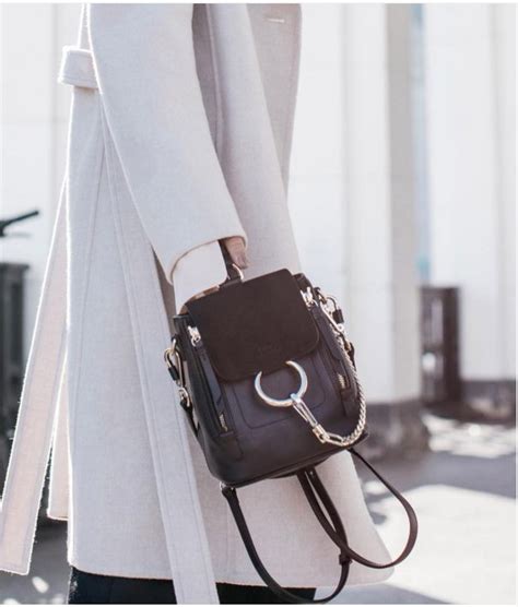 Mini Faye Backpack In Black Smooth & Suede Calfskin 